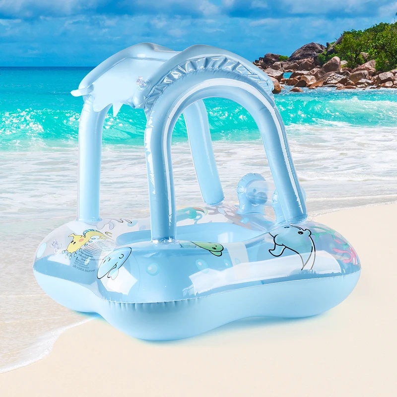 Pool Lounger Inflatable - Güneşlikli, Şişirilebilir Havuz Şezlongu, Yaz Havuz