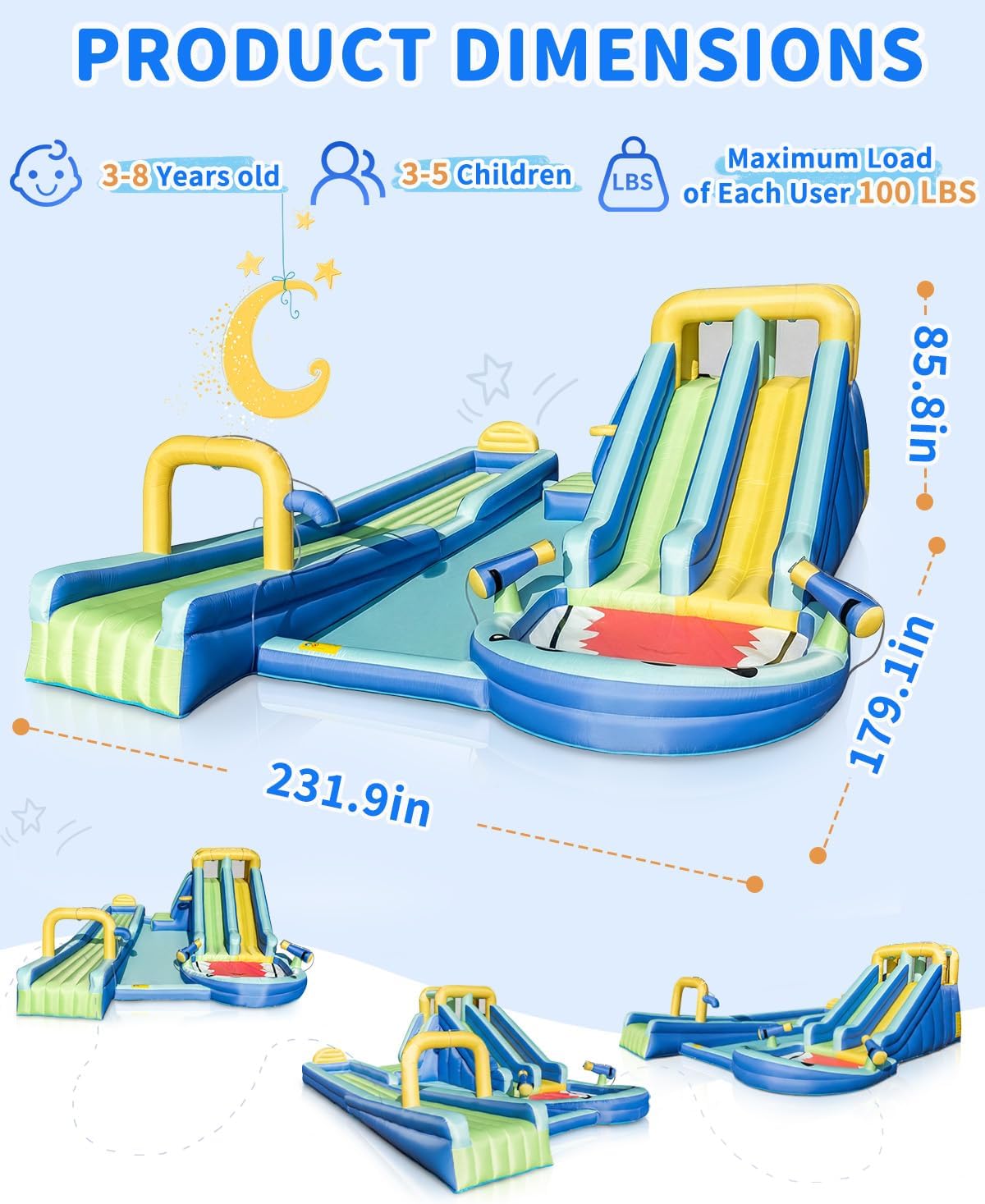 Köpekbalığı Temalı, Ekstra Uzu - Water Slide Inflatable incelemesi ve fiyatı