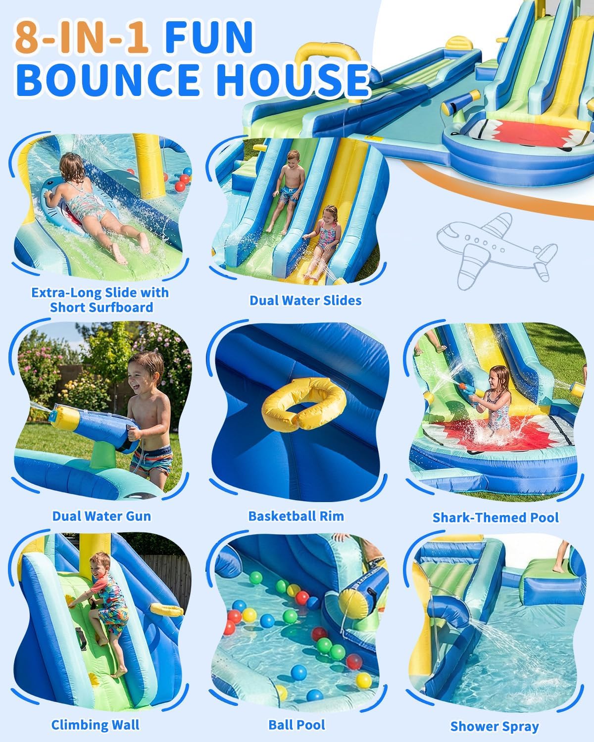 Köpekbalığı Temalı, Ekstra Uzu - Water Slide Inflatable incelemesi ve fiyatı